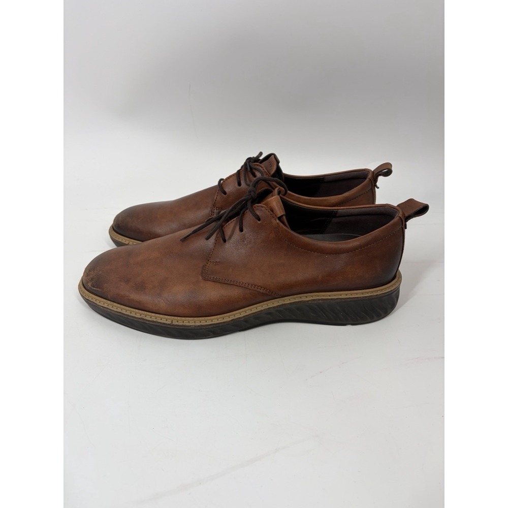 Ecco Men's ST.1 Hybrid Plain Toe Derby Oxfords Shoes  Leather Brown 45‎ / US 11
